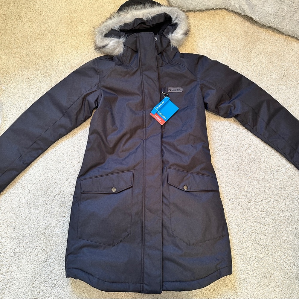 Columbia Women's Dark Gray Hooded Ski Jacket